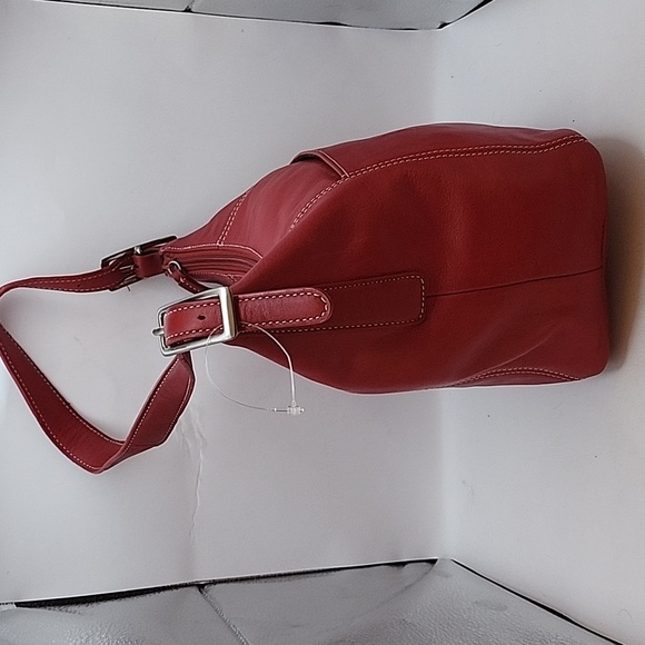 Tignanello Pebbled Leather Shoulder Bag Red NWOT - Picture 2 of 13